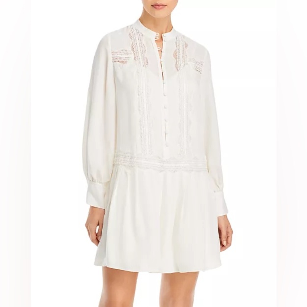 Rebecca Taylor Ivory Lace Mini Dress
Silk Lace Drop Waist Dress